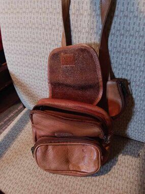 Small Brown Leather Carry Pouch
